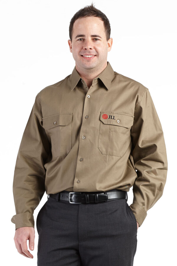 Mens Long Sleeve Drill Workshirt